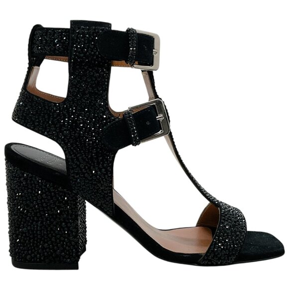 Laurence Dacade Black Strass Sandra Sandals - Picture 2 of 7